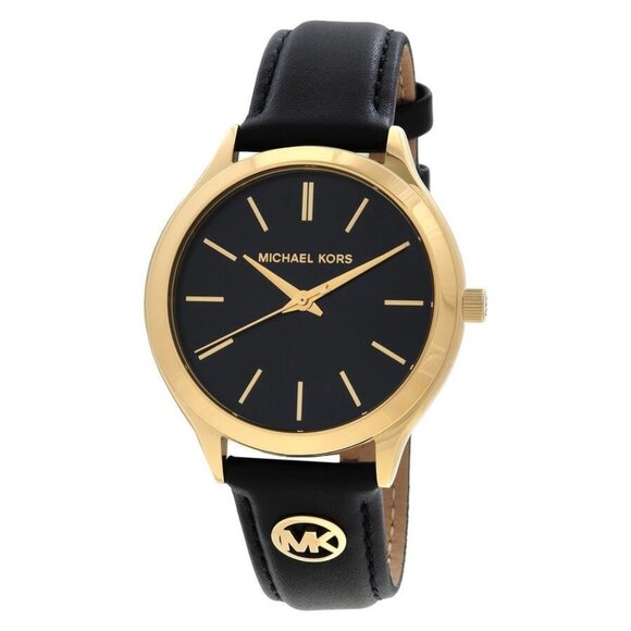 NWT Authentic Michael Kors Slim Runway Quartz Black Dial Women's Watch - Picture 1 of 3